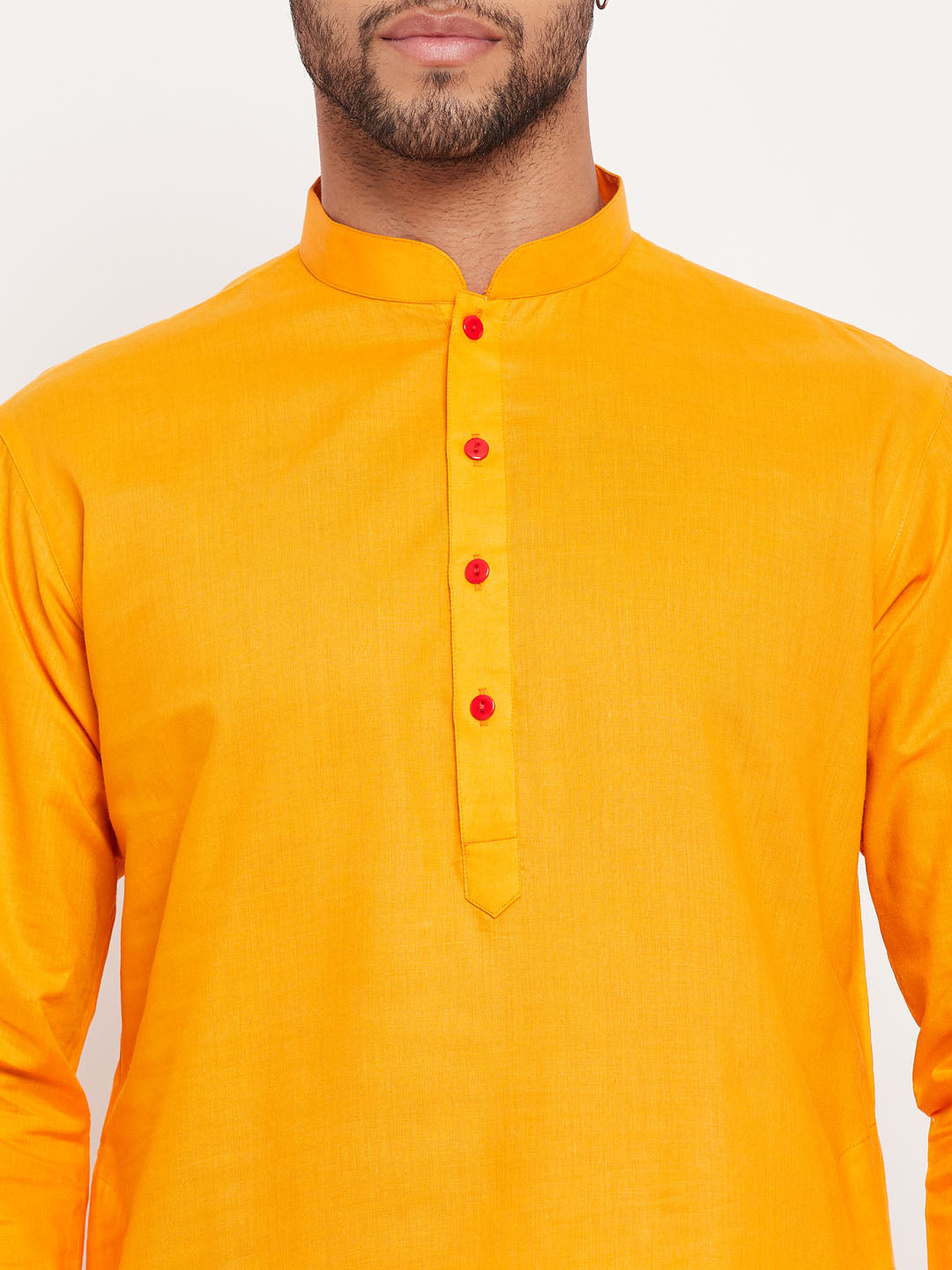 VM BY VASTRAMAY Men's Orange Cotton Kurta