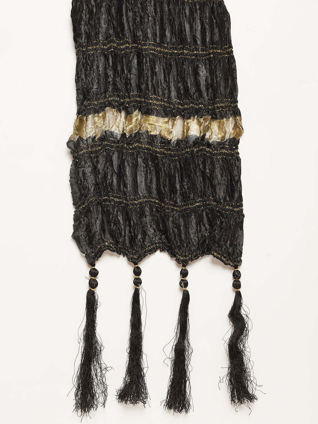 Men's Rose Gold And Black Silk Blend Kurta, Pyjama & Dupatta Set