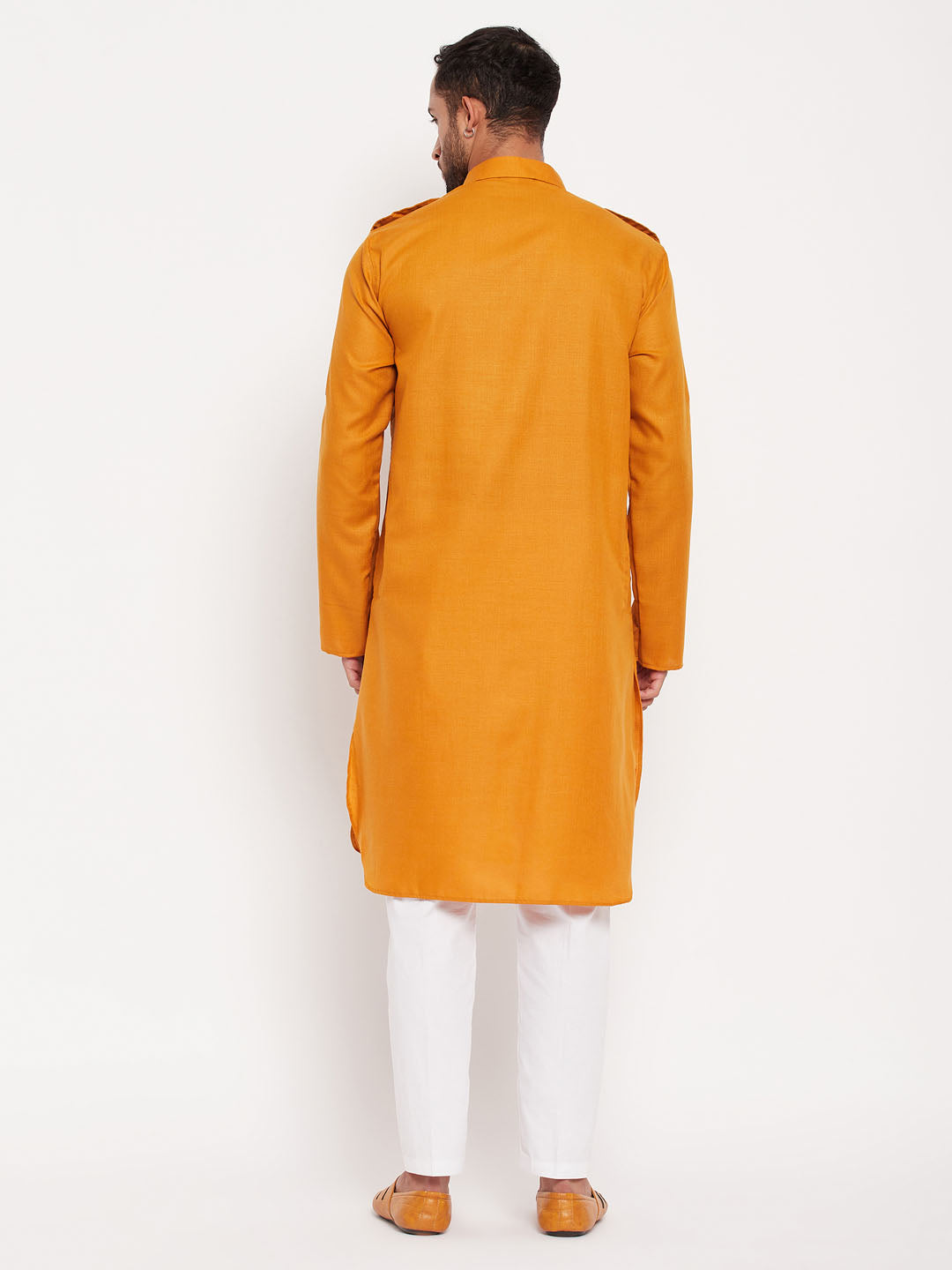 VM By VASTRAMAY Men's Rust Pathani Suit With White Pant Set