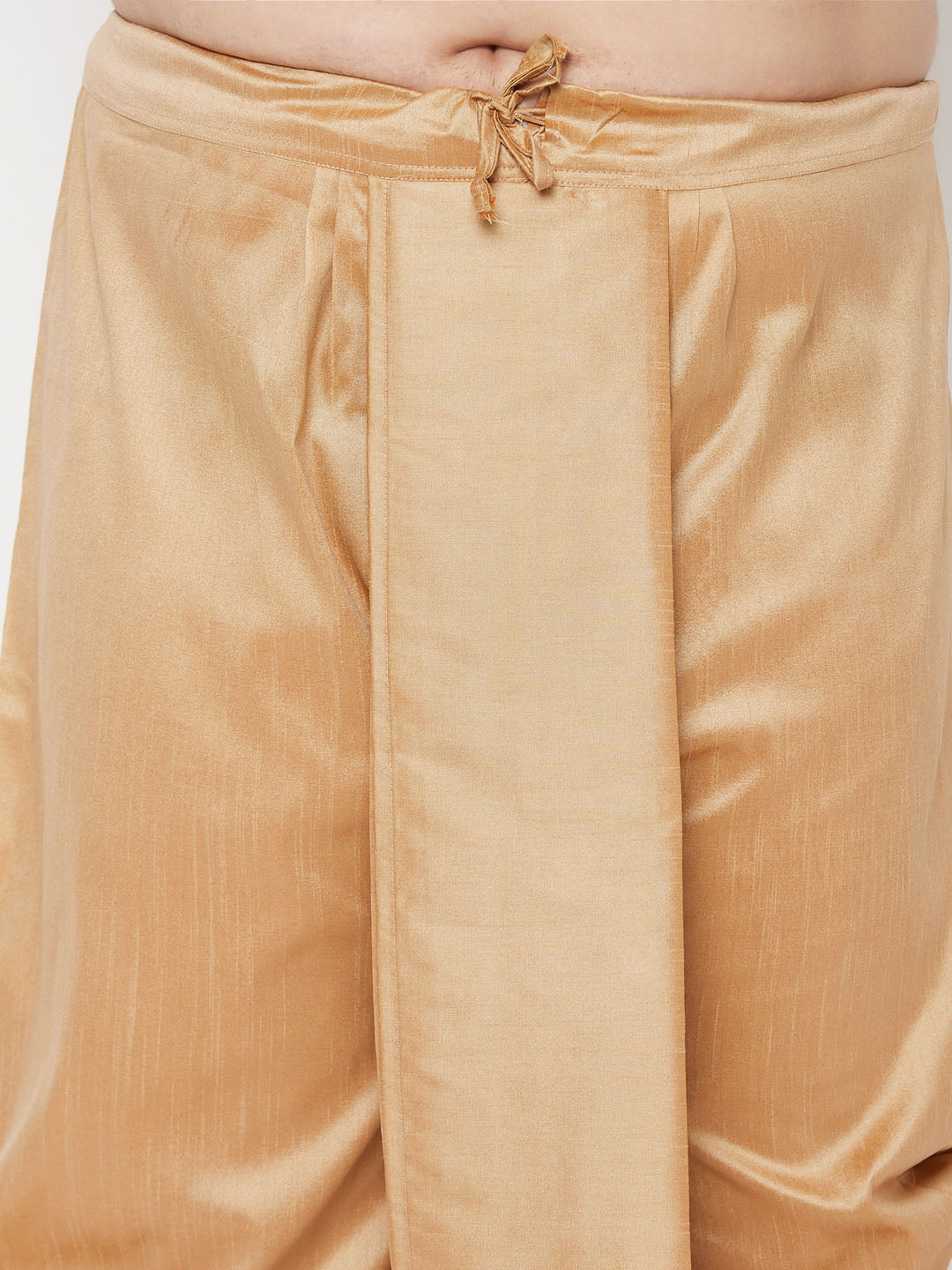 Vastramay Men's Plus Size Rose Gold Cotton Blend Traditional Dhoti