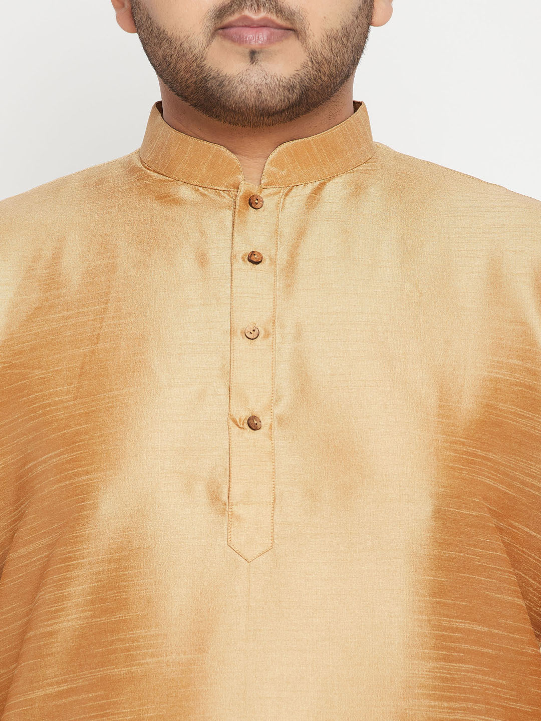 VASTRAMAY Men's Rose Gold Kurta Set: Traditional Indian attire for men in elegant rose gold color