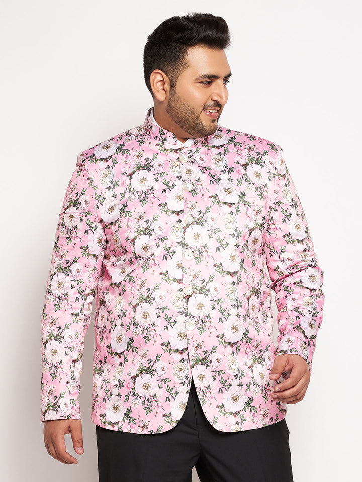  Elegant and stylish VASTRAMAY Plus Size Men's pink Silk Blend Jodhpuri for formal events