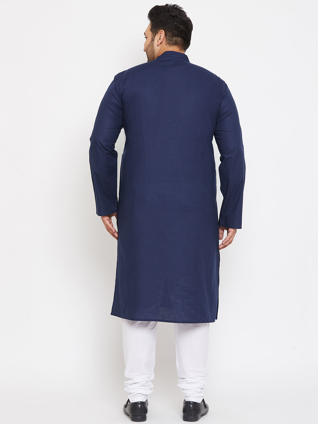  Traditional Indian ethnic wear for men in navy blue color with comfortable cotton fabric