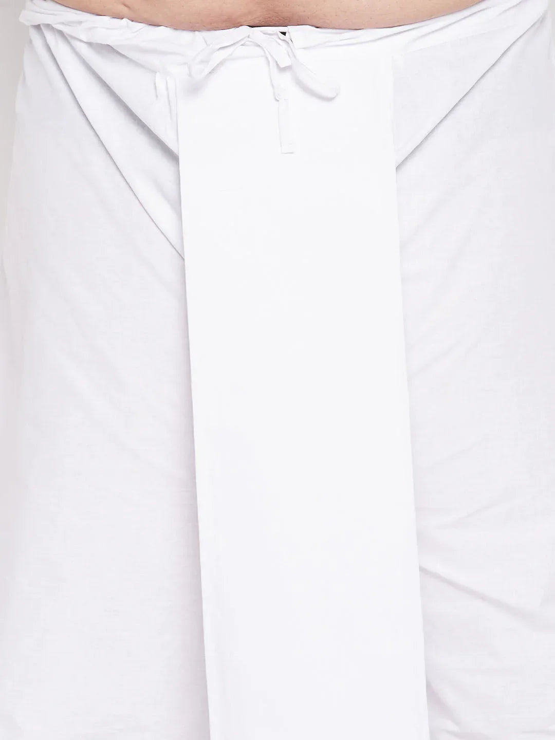 Men's Plus Size Green Chikankari Embroidered Kurta And White Dhoti Set