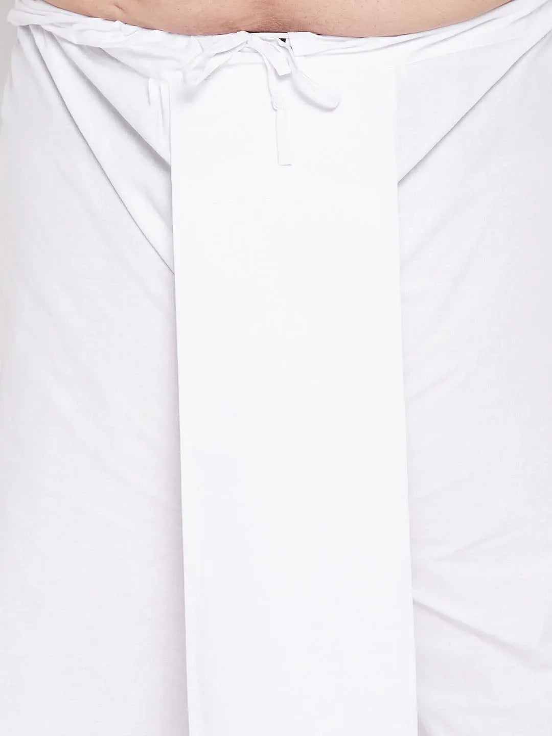 Men's Plus Size Pink Chikankari Embroidered Kurta And White Dhoti Set