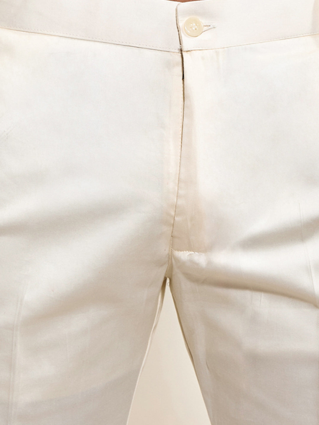 Men's Peach Sequin Embroidered Kurta with Cream Pant