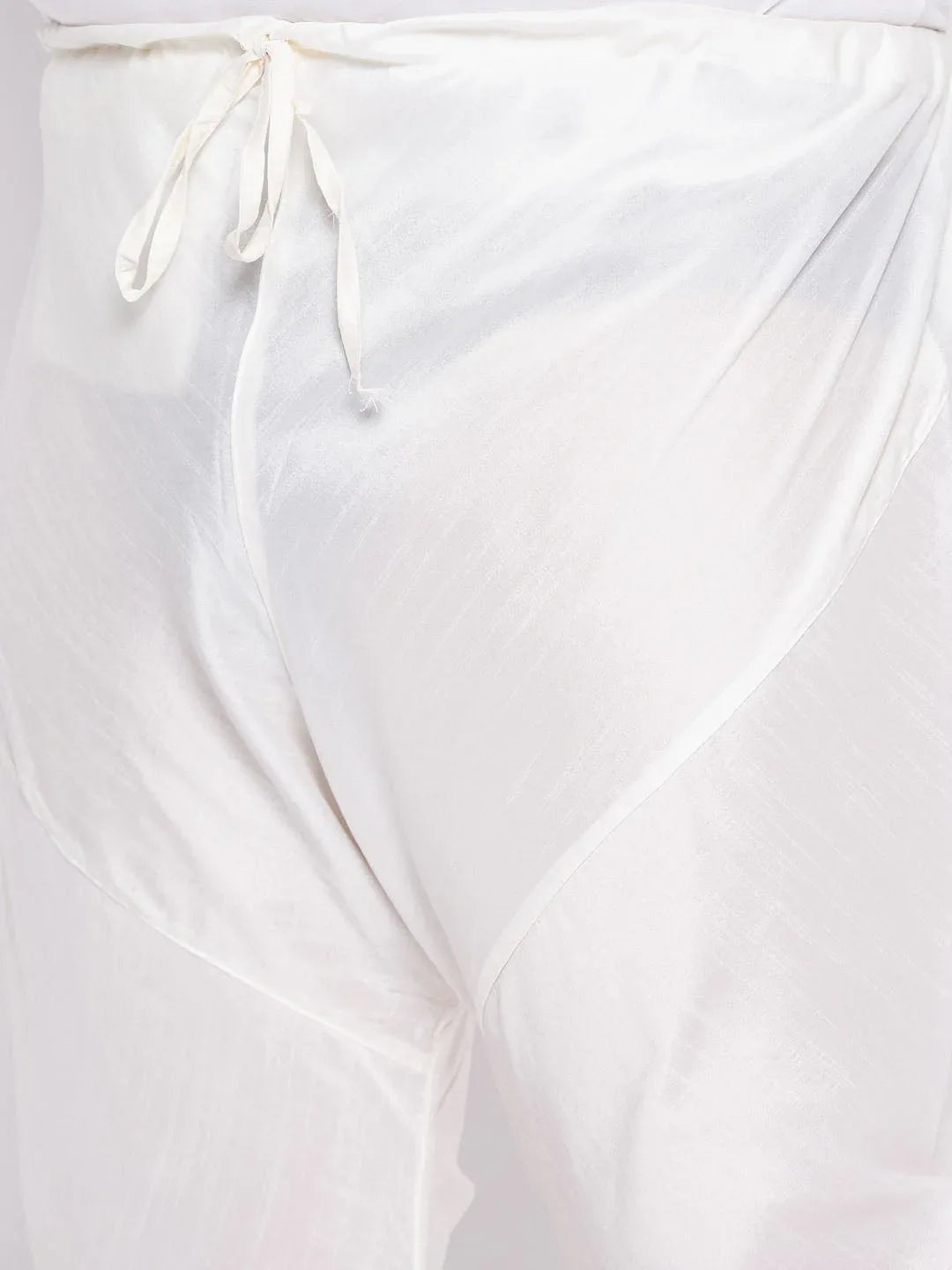 Men's Plus Size Navy Blue Silk Blend Kurta And Cream Pyjama Set