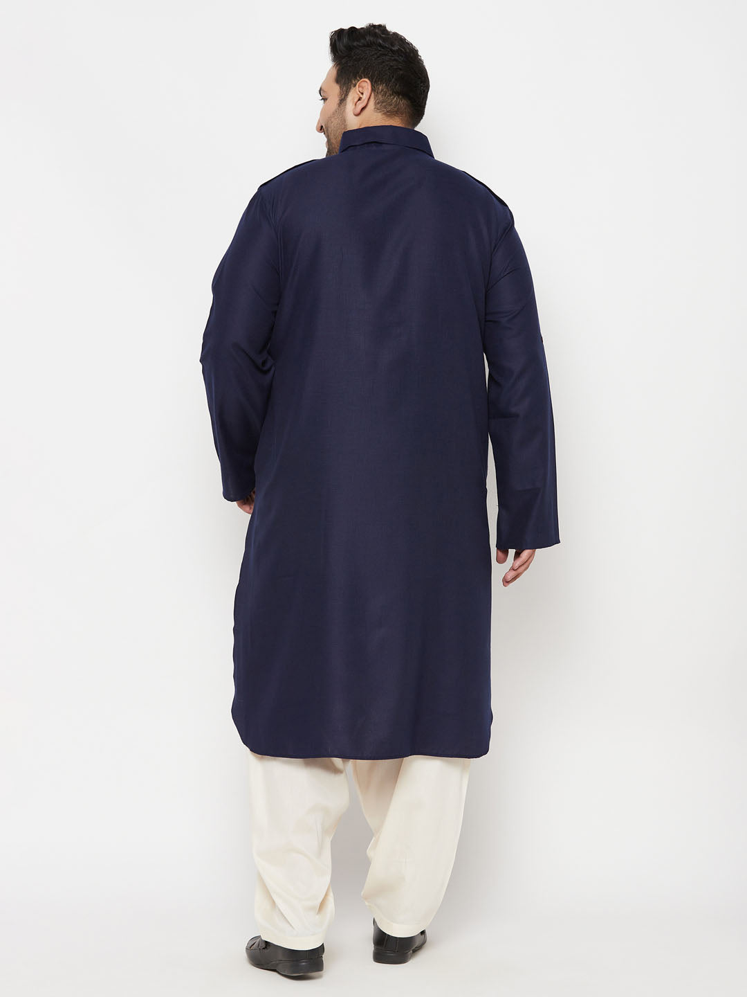 Stylish Vastramay Men's Pathani Set in Blue and Cream, Perfect for Traditional Occasions