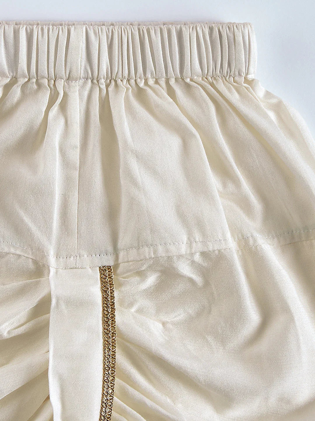 Infant Boy's Cream Silk Blend Kurta And Dhoti Set