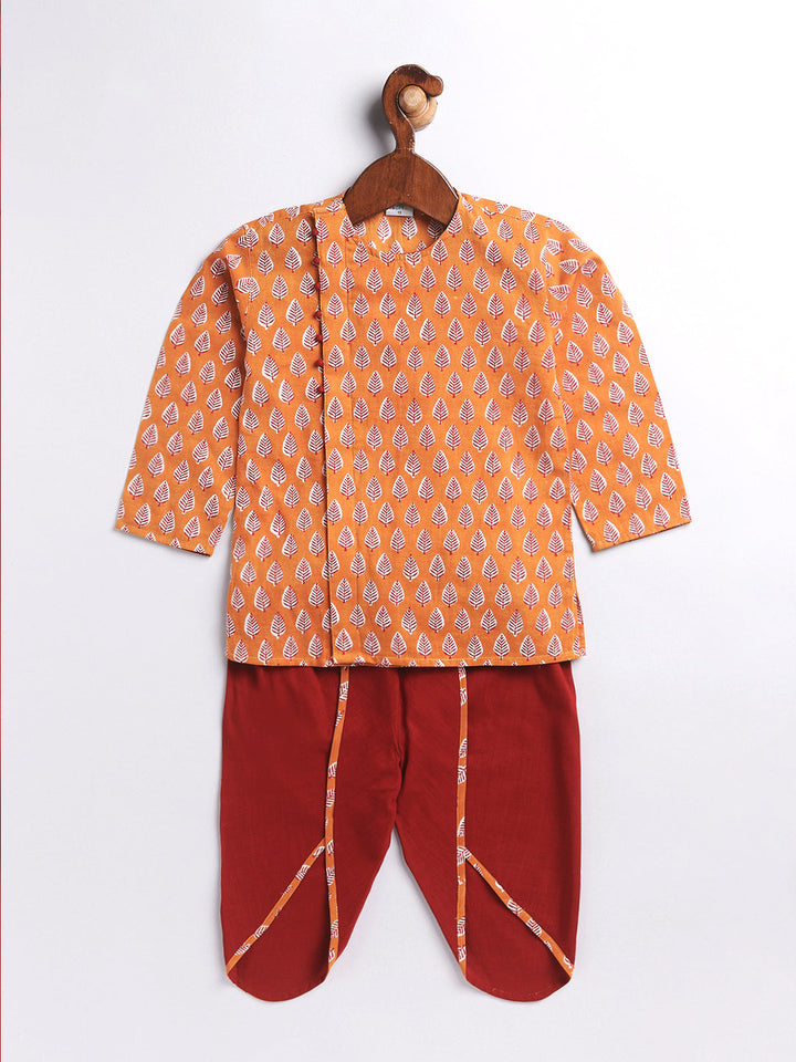 Vastramay Infant Boys Multicolor Cotton Kurta and Dhoti Set