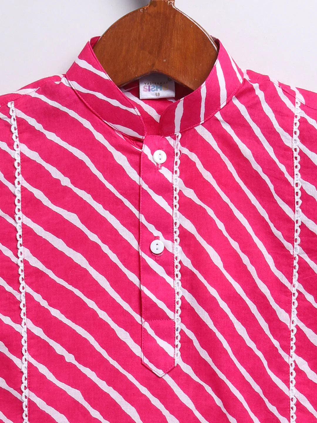 Boy's Pink Cotton Kurta Dhoti Set