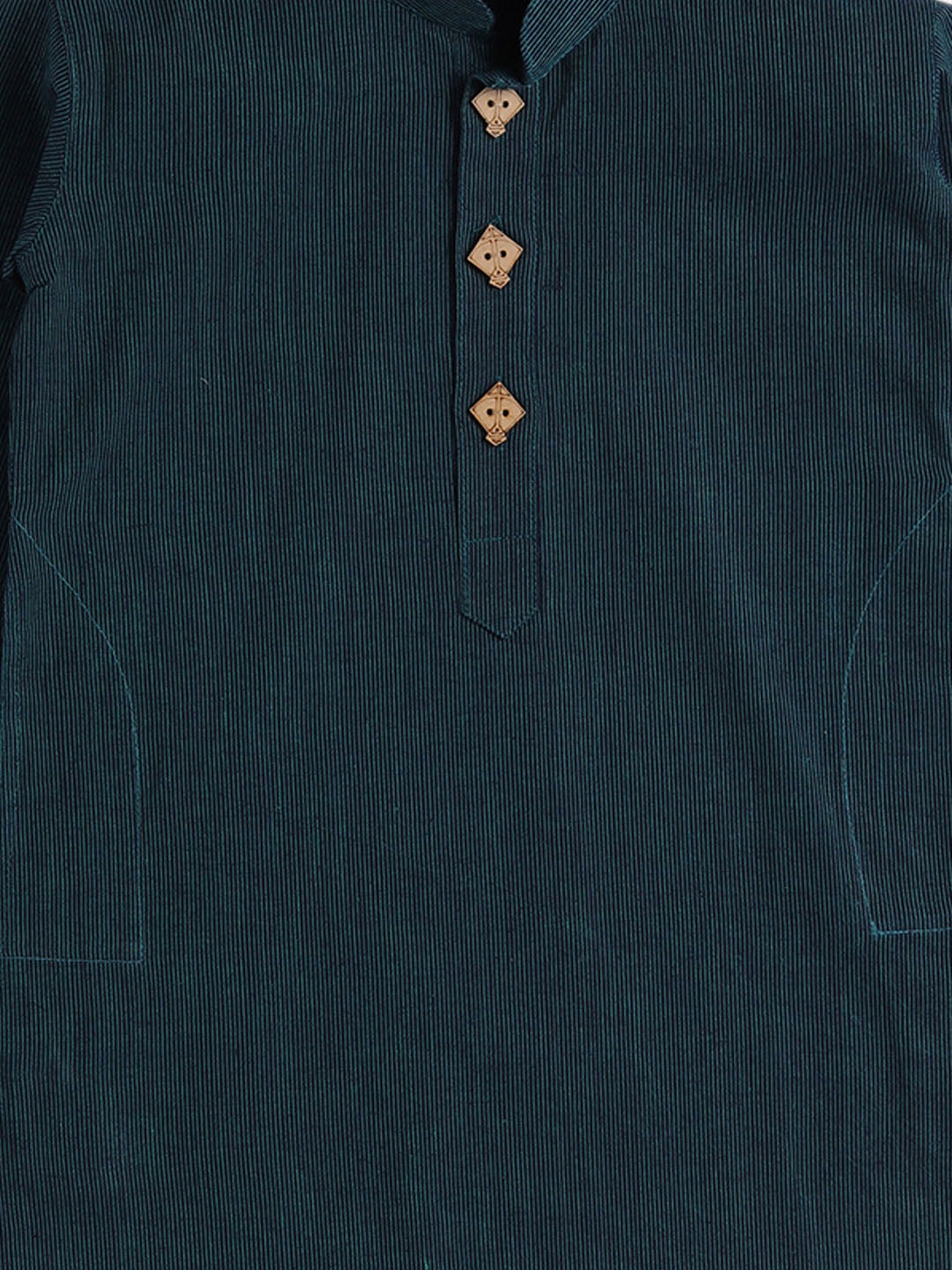 VASTRAMAY Boys Blue Pure Cotton Kurta - qivii