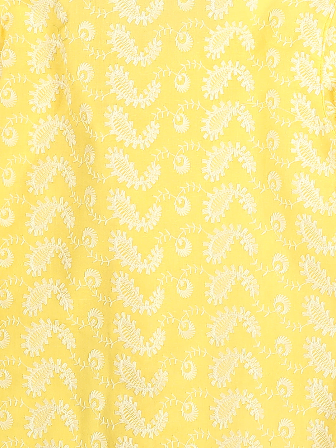 VASTRAMAY SISHU Boy's Mustard Chikankari Pure Cotton Kurta - qivii