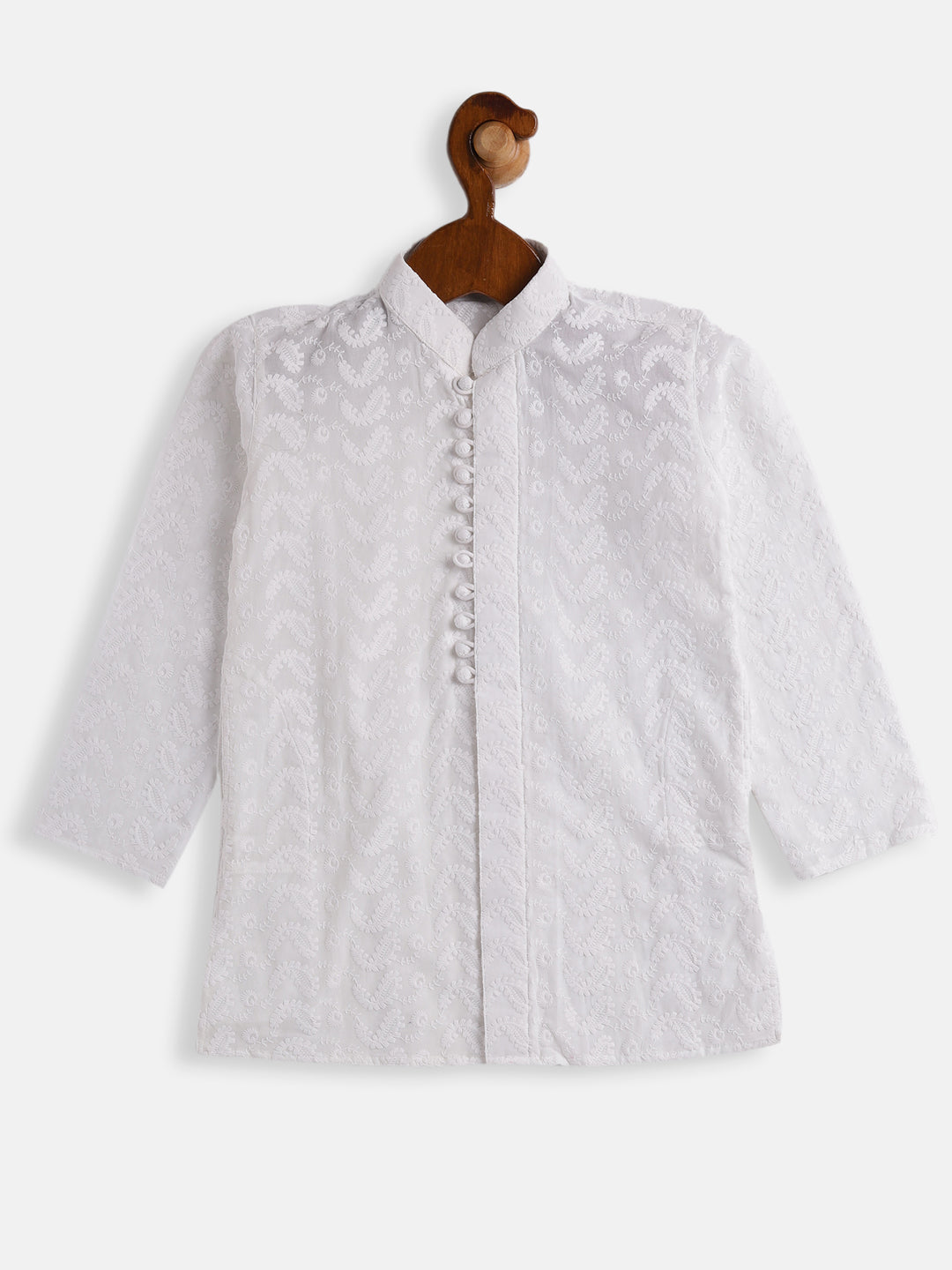 VASTRAMAY Boys White Pure Cotton Kurta - qivii