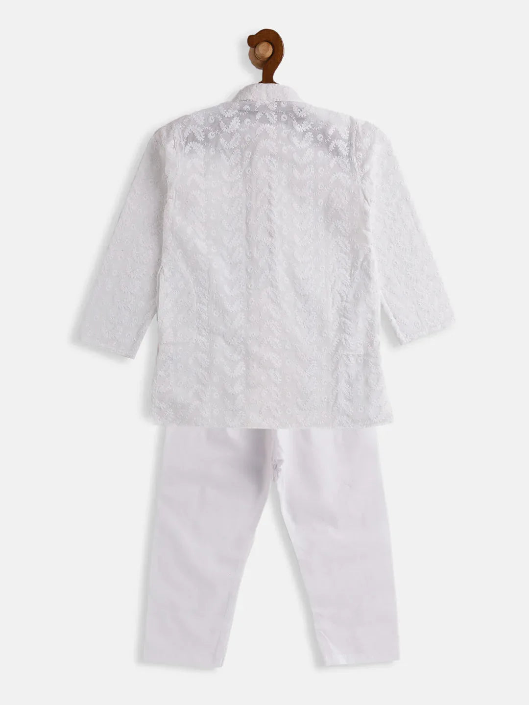 Boy's White Pure Cotton Kurta Pyjama Set