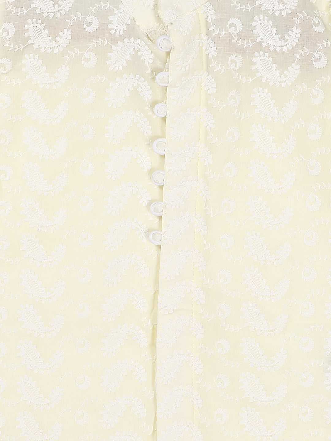 VASTRAMAY SISHU Boy's Yellow Chikankari Pure Cotton Kurta - qivii