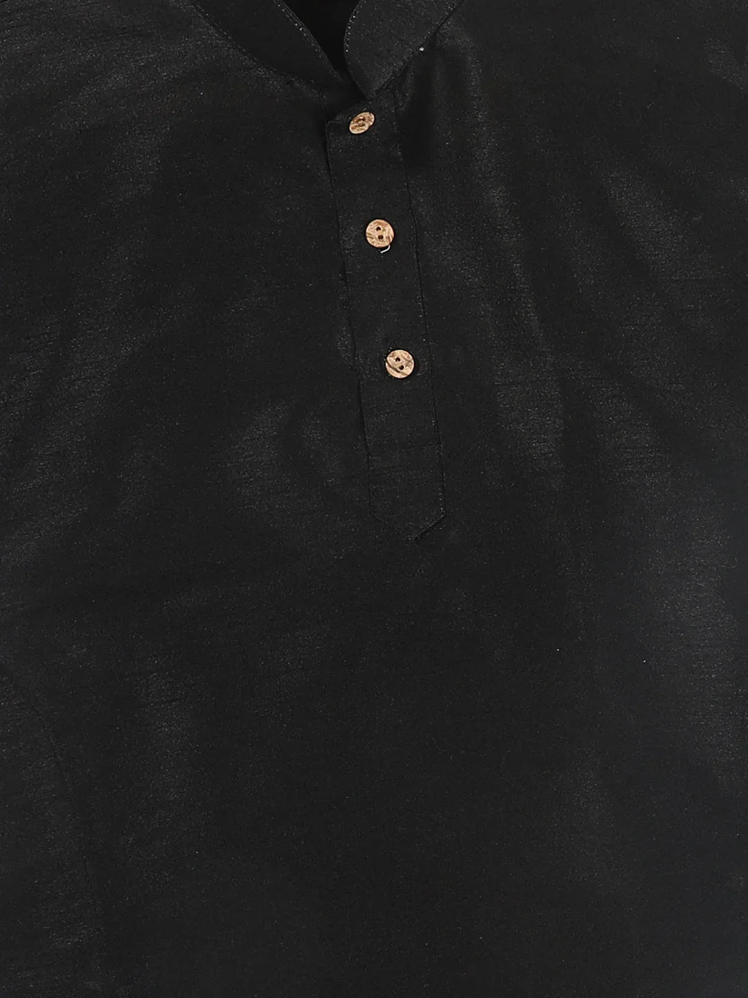 Sishu Boy's Black & Rose Gold-Toned Kurta With Dhoti Pant Set