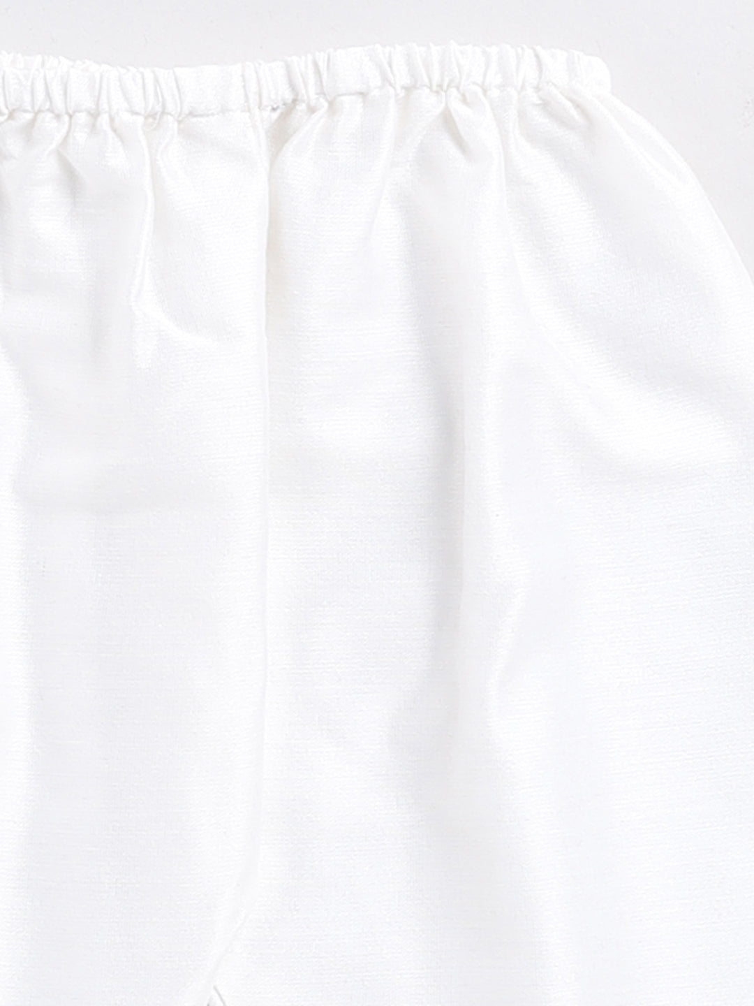 VASTRAMAY Girls White Cotton Flock and Dhoti Set