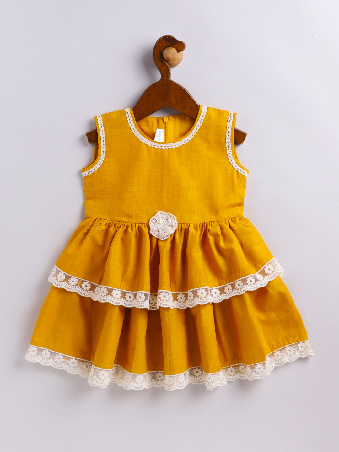 VASTRAMAY Girls' Mustard Dress