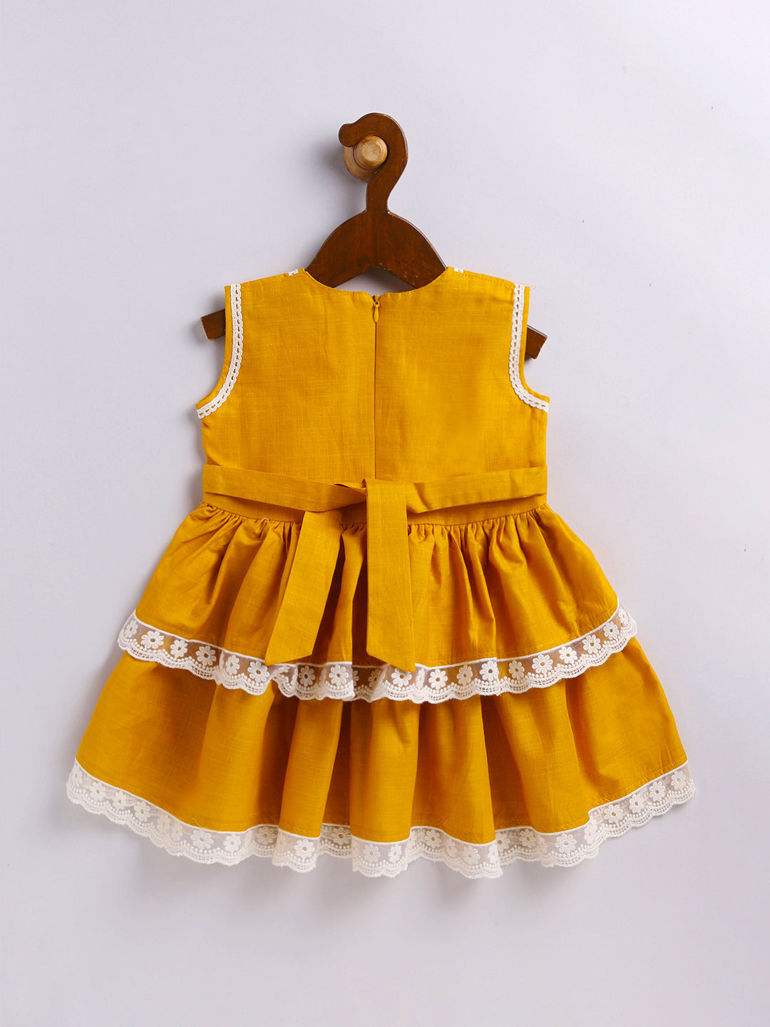 VASTRAMAY Girls' Mustard Dress