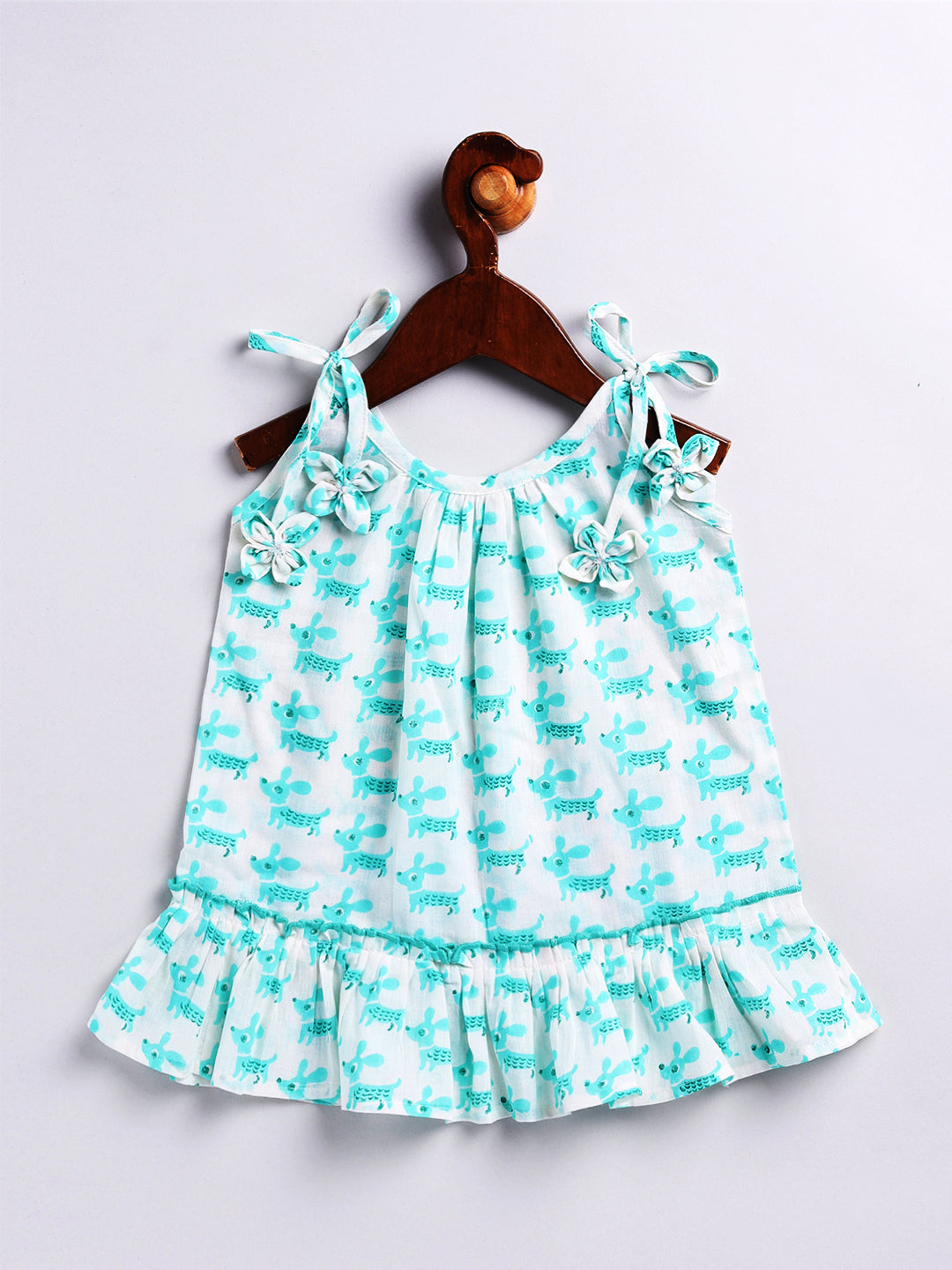 VASTRAMAY Girls' Aqua Dress