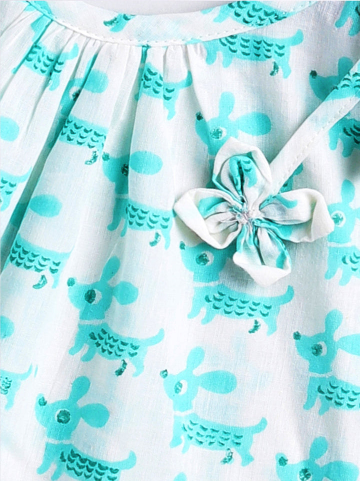 VASTRAMAY Girls' Aqua Dress