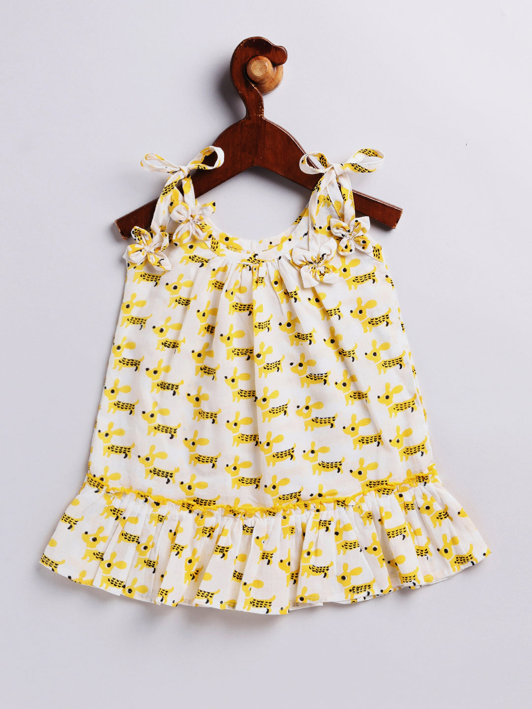 VASTRAMAY Girls' Yellow Dress