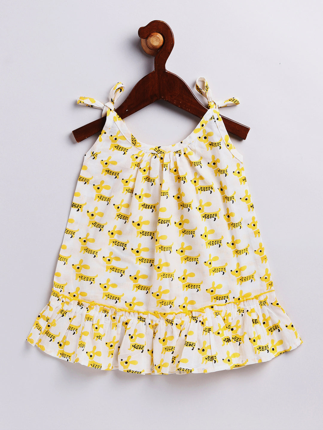 VASTRAMAY Girls' Yellow Dress