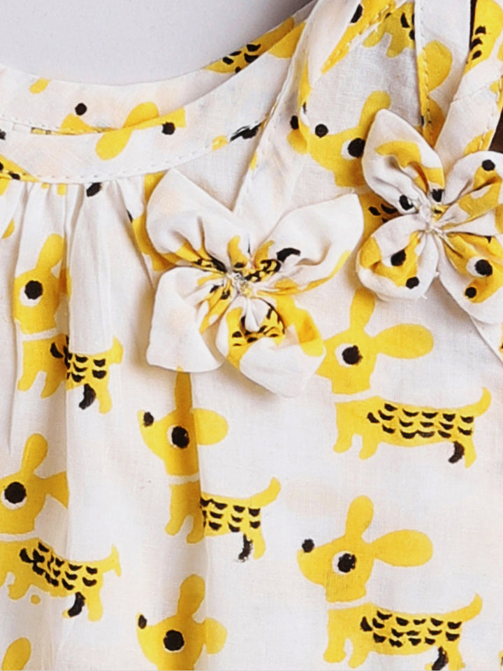 VASTRAMAY Girls' Yellow Dress