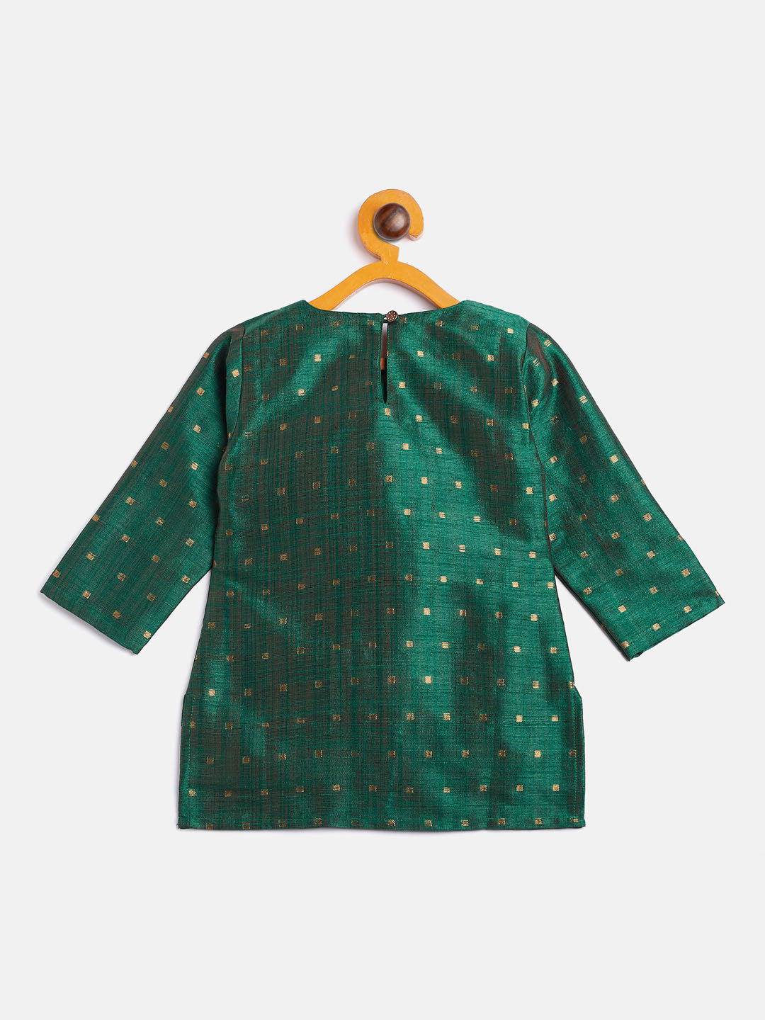 VASTRAMAY SISHU Girls' Green Zari Kurta And Rose Gold Sharara Set