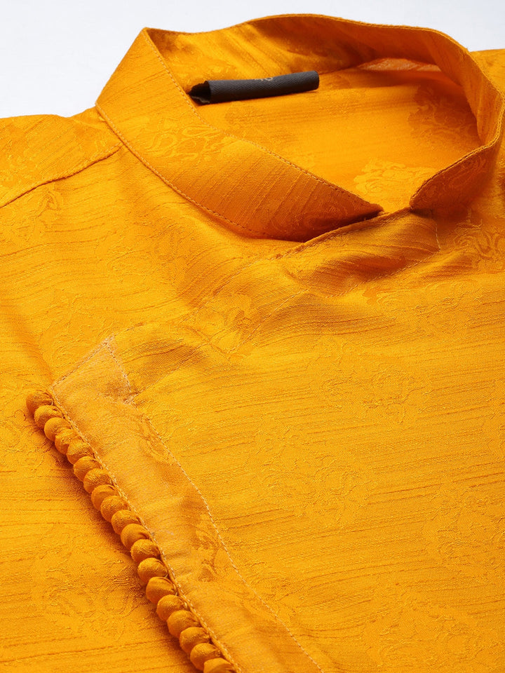 SHRESTHA BY VASTRAMAY Men Yellow  Angrakha Kurta