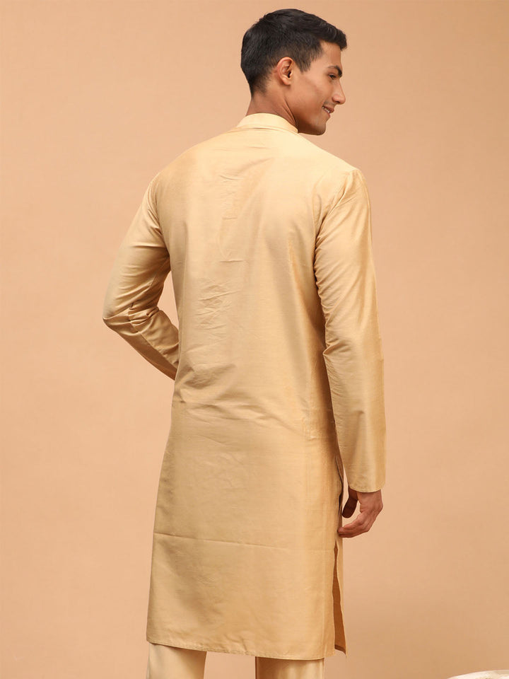 SHRESTHA By VASTRAMAY Men's Rose Gold Viscose Kurta