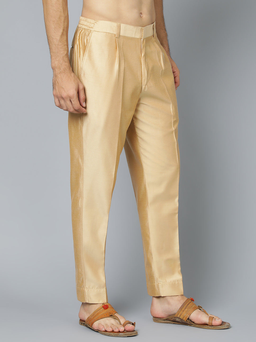 Vastramay Men's Rose Gold Viscose Pant Style Pyjama Set