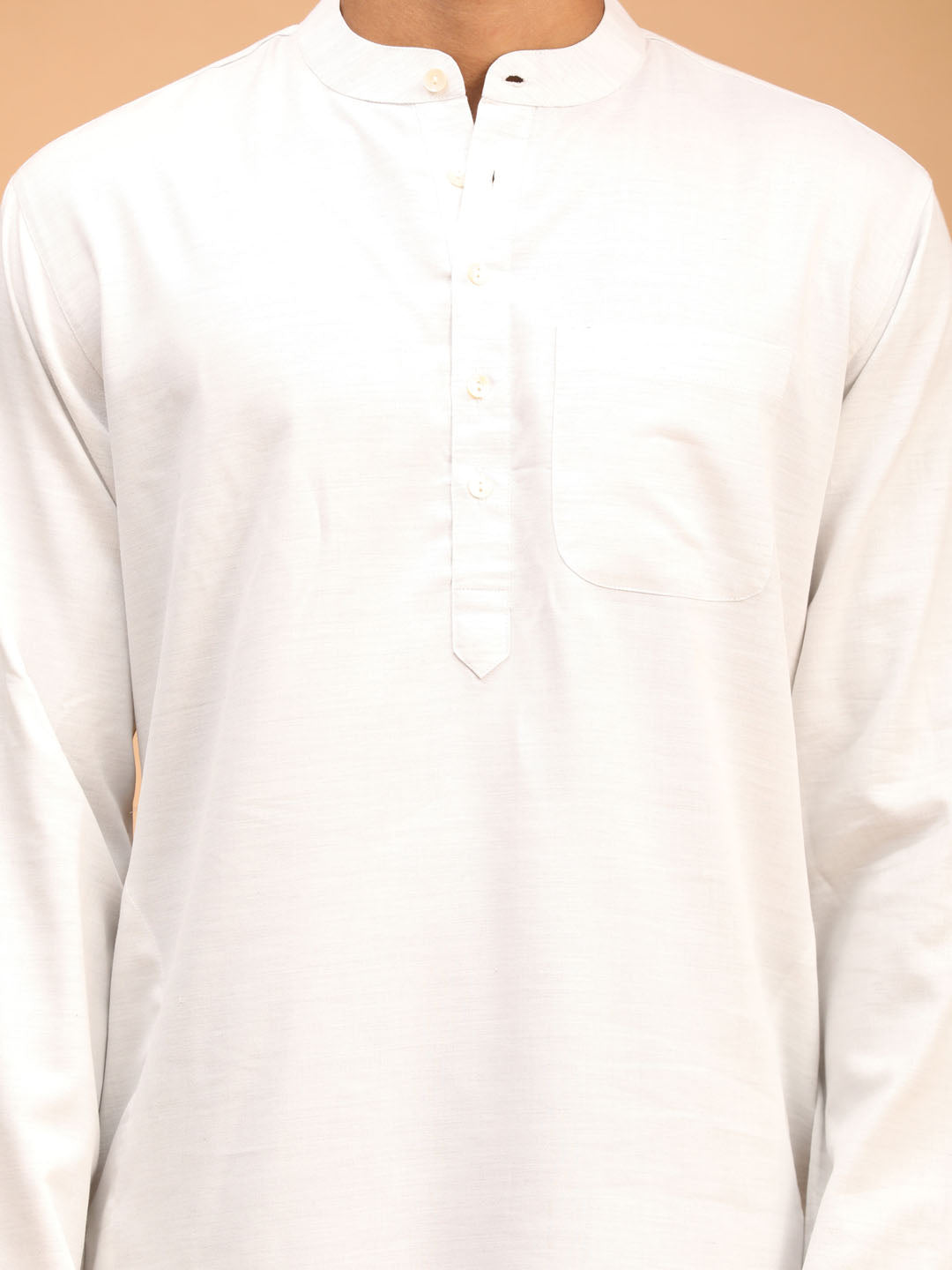 SHVAAS By VASTRAMAY Men's Grey Organic Cotton Kurta