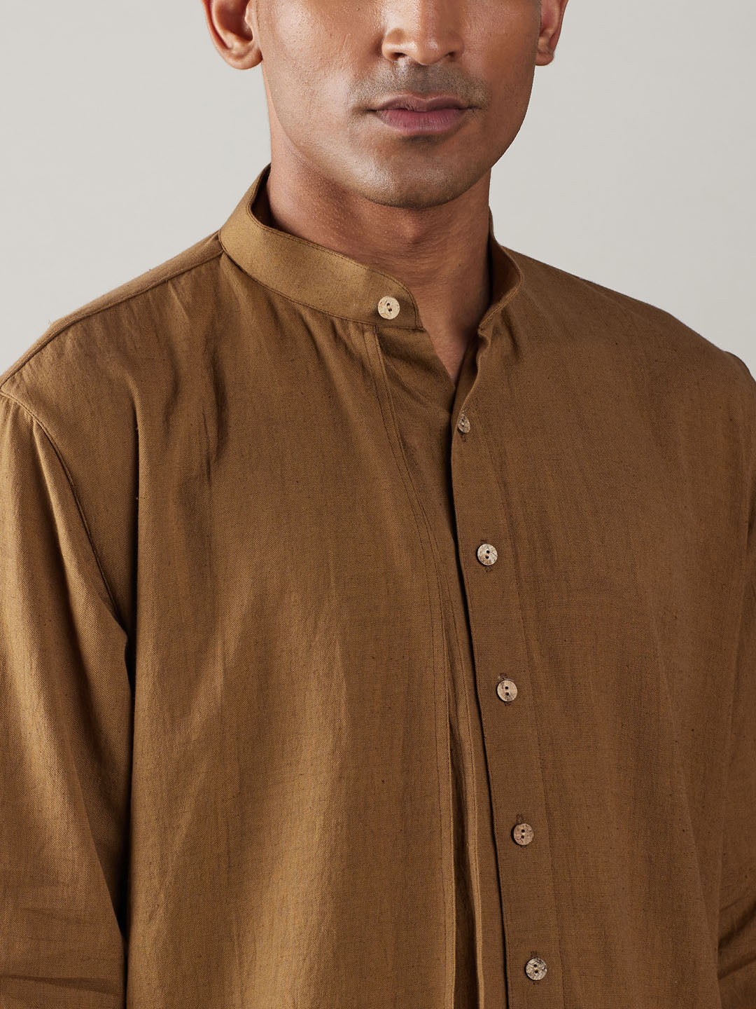 SHVAAS By VASTRAMAY Men's Coffee Cotton Cool Dyable Kurta