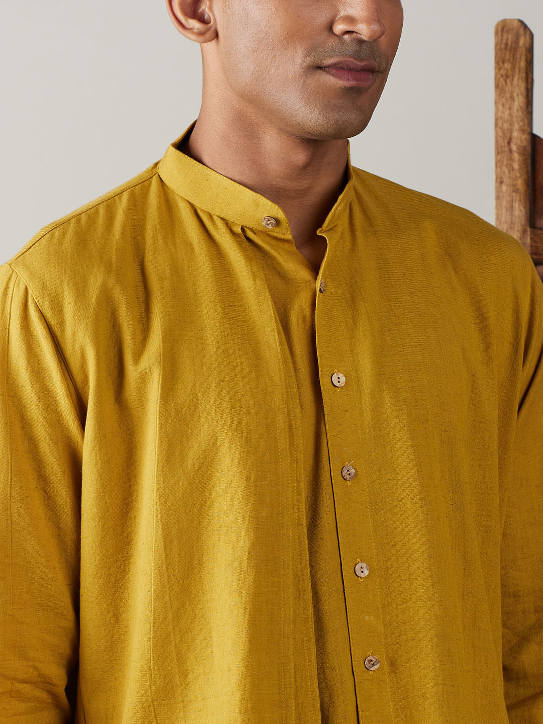 SHVAAS By VASTRAMAY Men's Mustard Cotton Cool Dyable Kurta