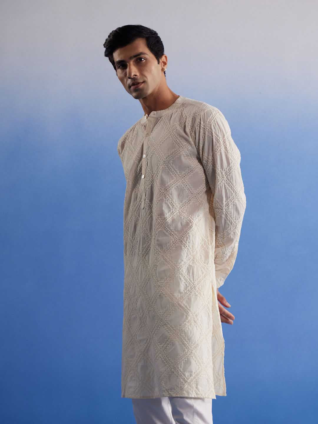 Men's Cream Hakooba Cotton Kurta