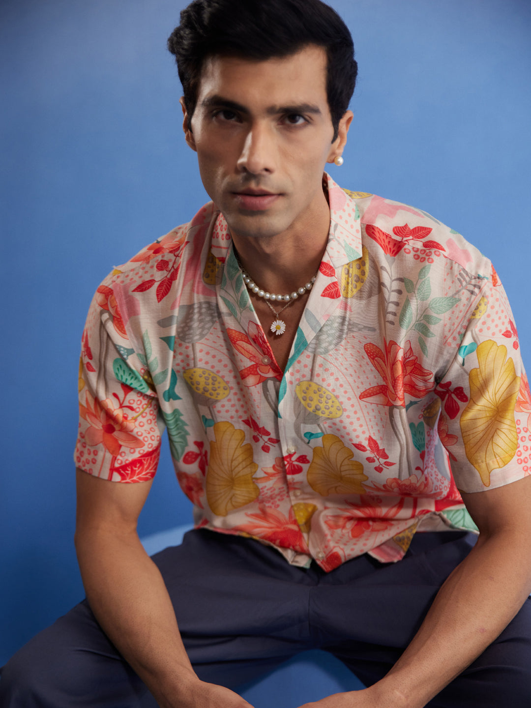 Stylish Vastramay Men's Multicolor Floral Printed Half Shirt with unique design