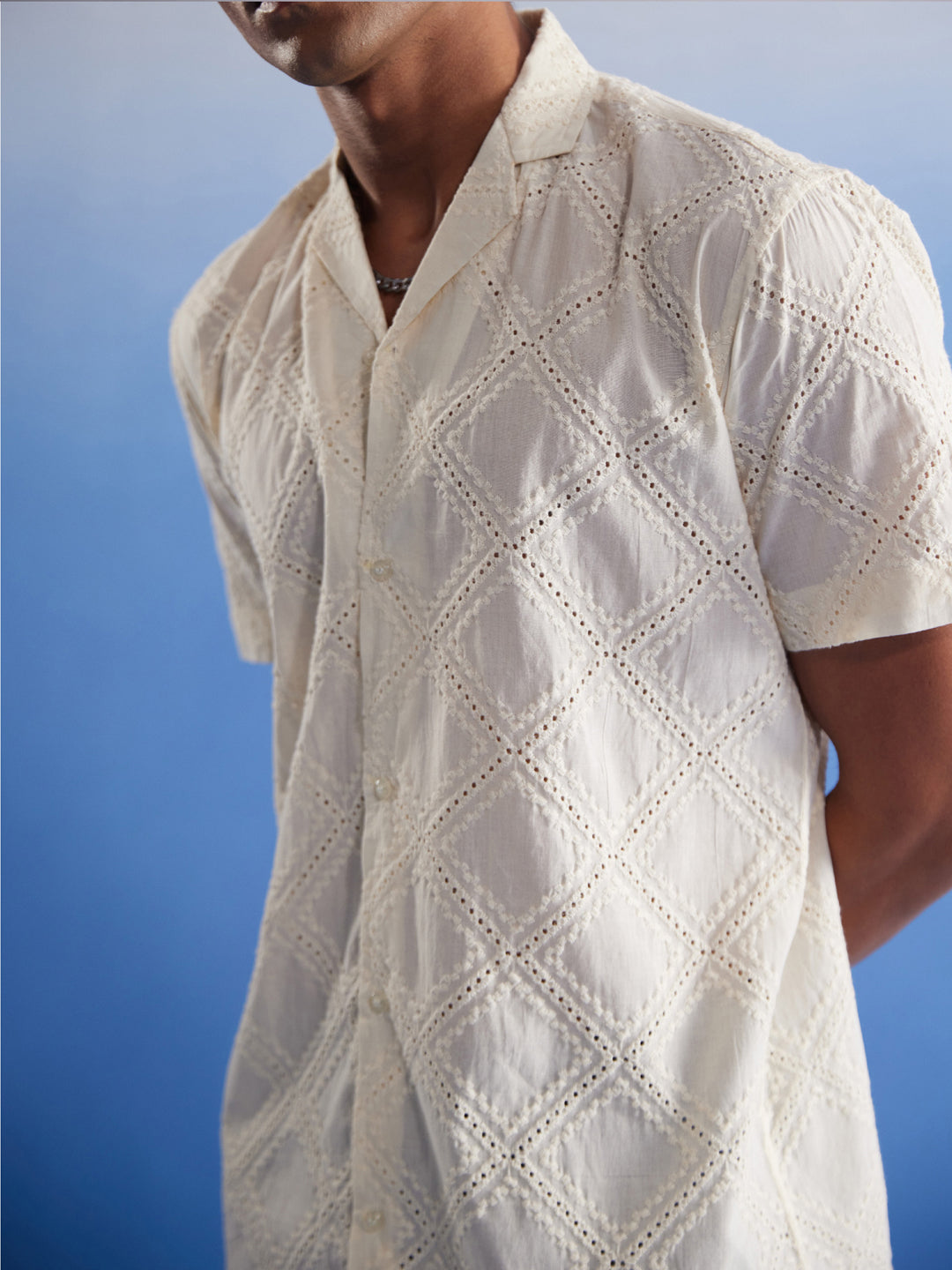 Vastramay Men's Cream Hakooba Shirt