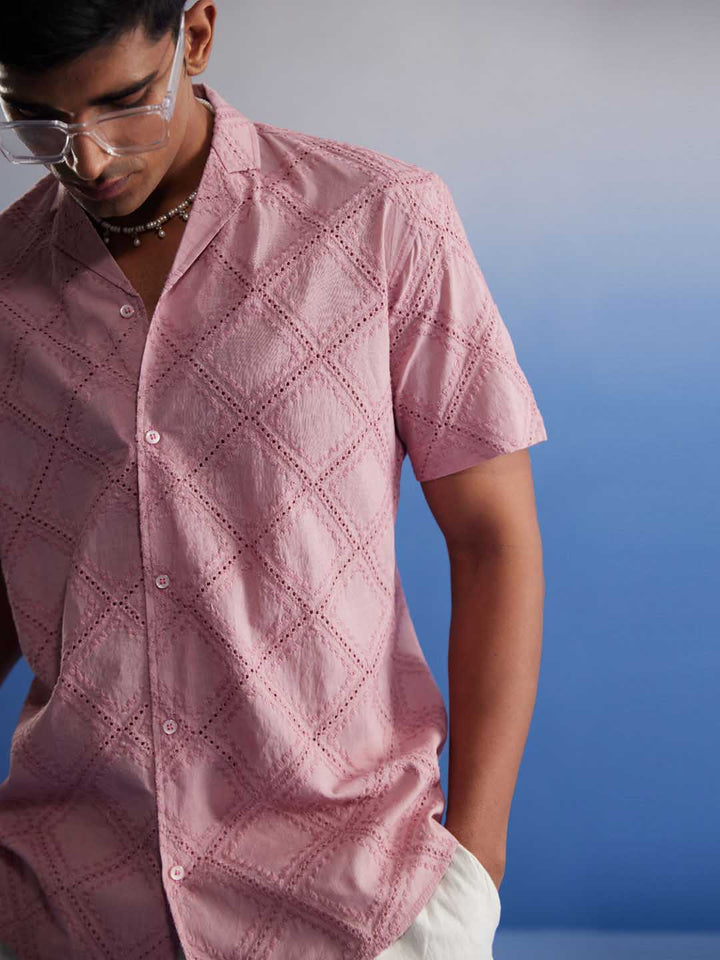 Vastramay Men's Pink Hakooba Shirt