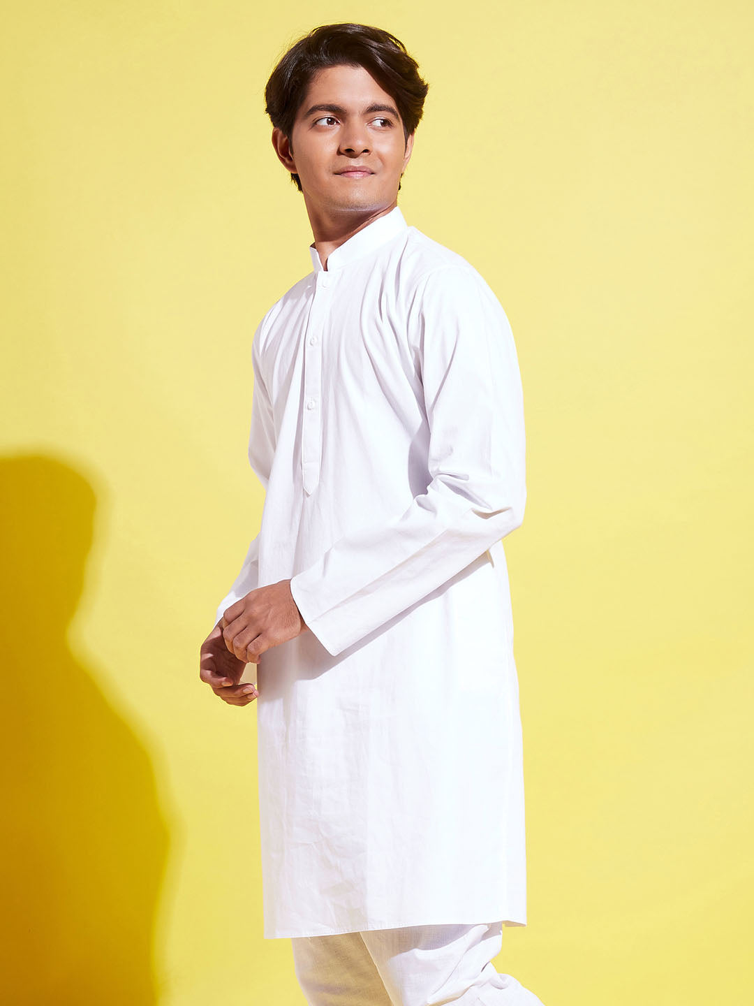 VASTRAMAY Boys' White Cotton Kurta