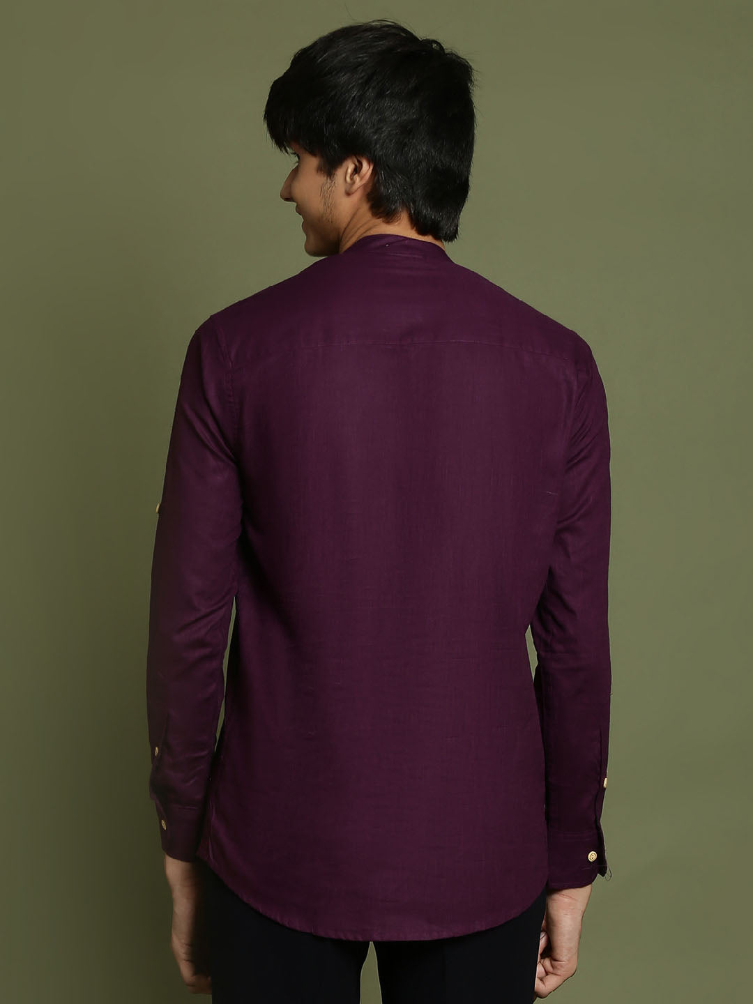 VASTRAMAY Boys Purple Short Kurta