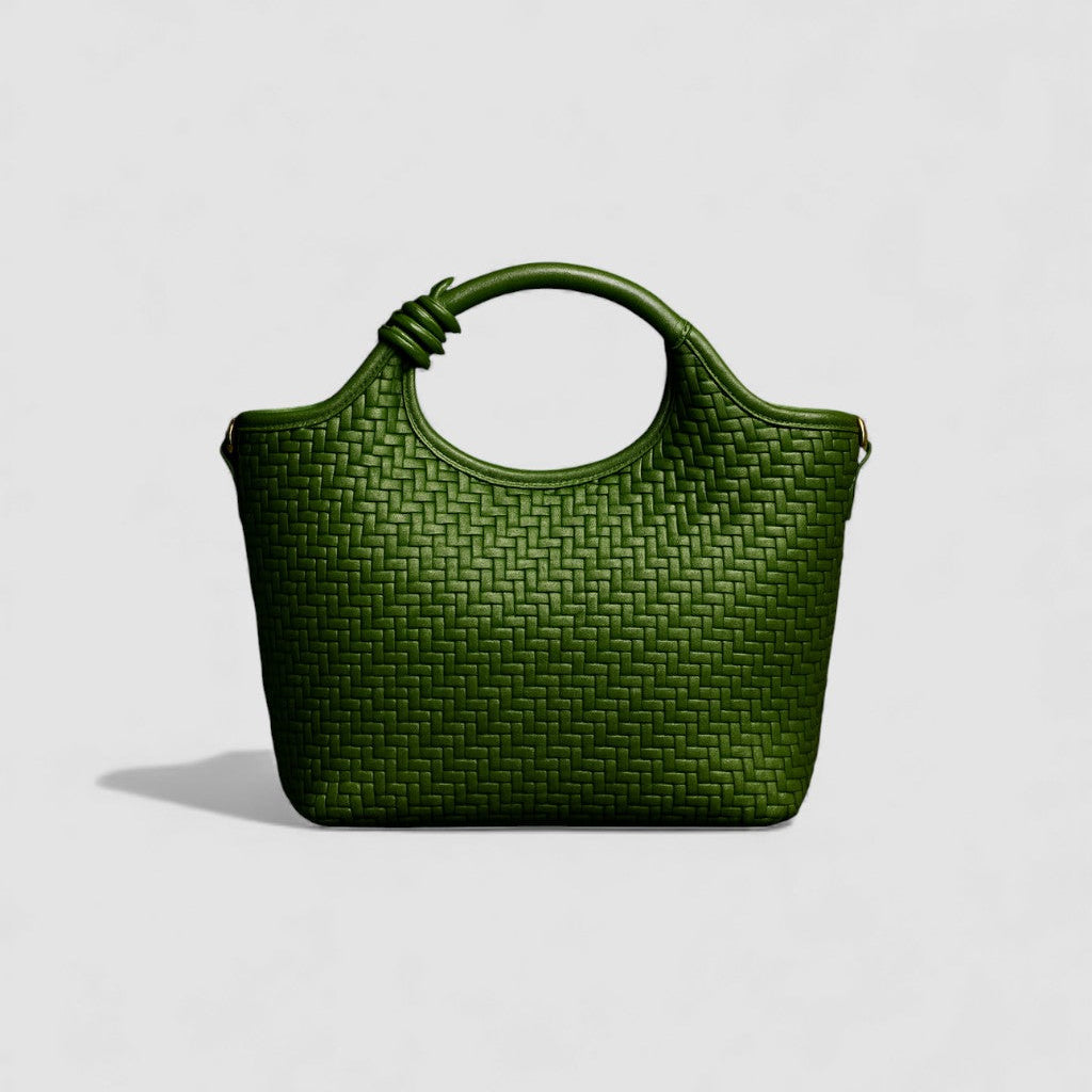 Verdant Weave Handbag in Vegan Leather  - By Qivii