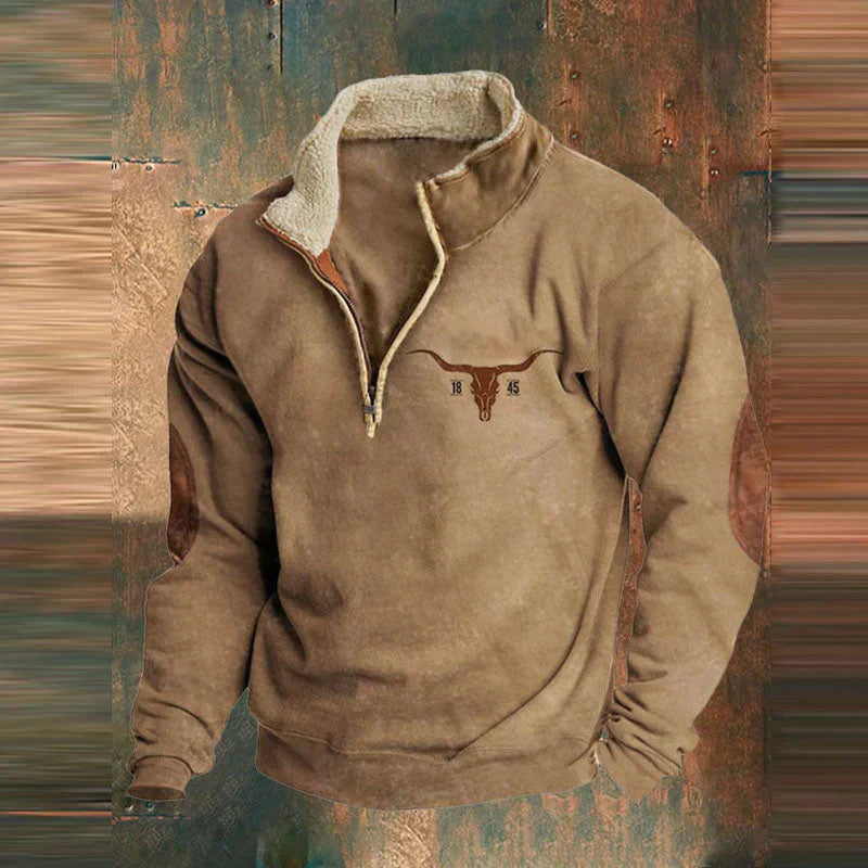 James™ - Vintage Comfortabele Pullover Rits  - By Qivii