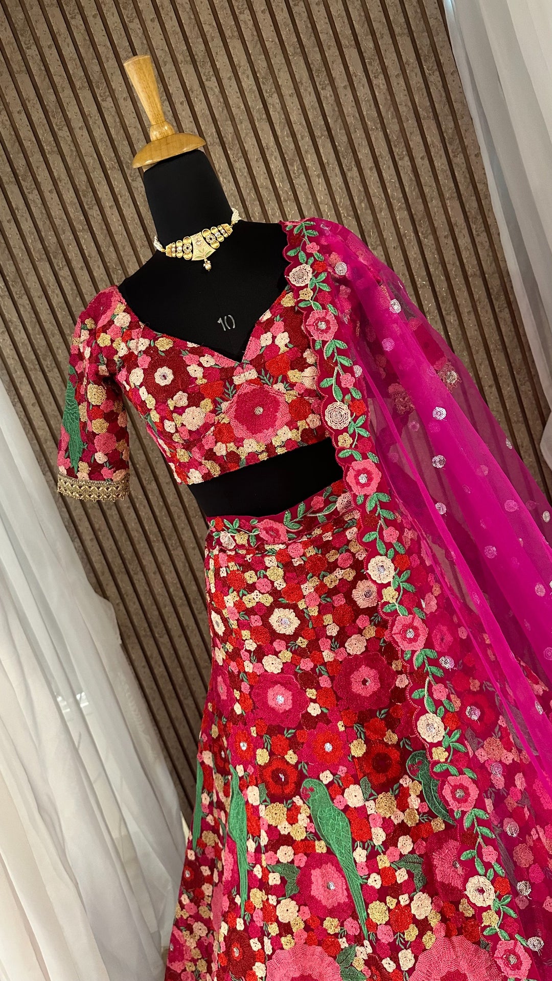 Tapeta Velvet Lehnga with Chainstitch Embroidery & Sequins Work Lehenga Choli in Pink Color