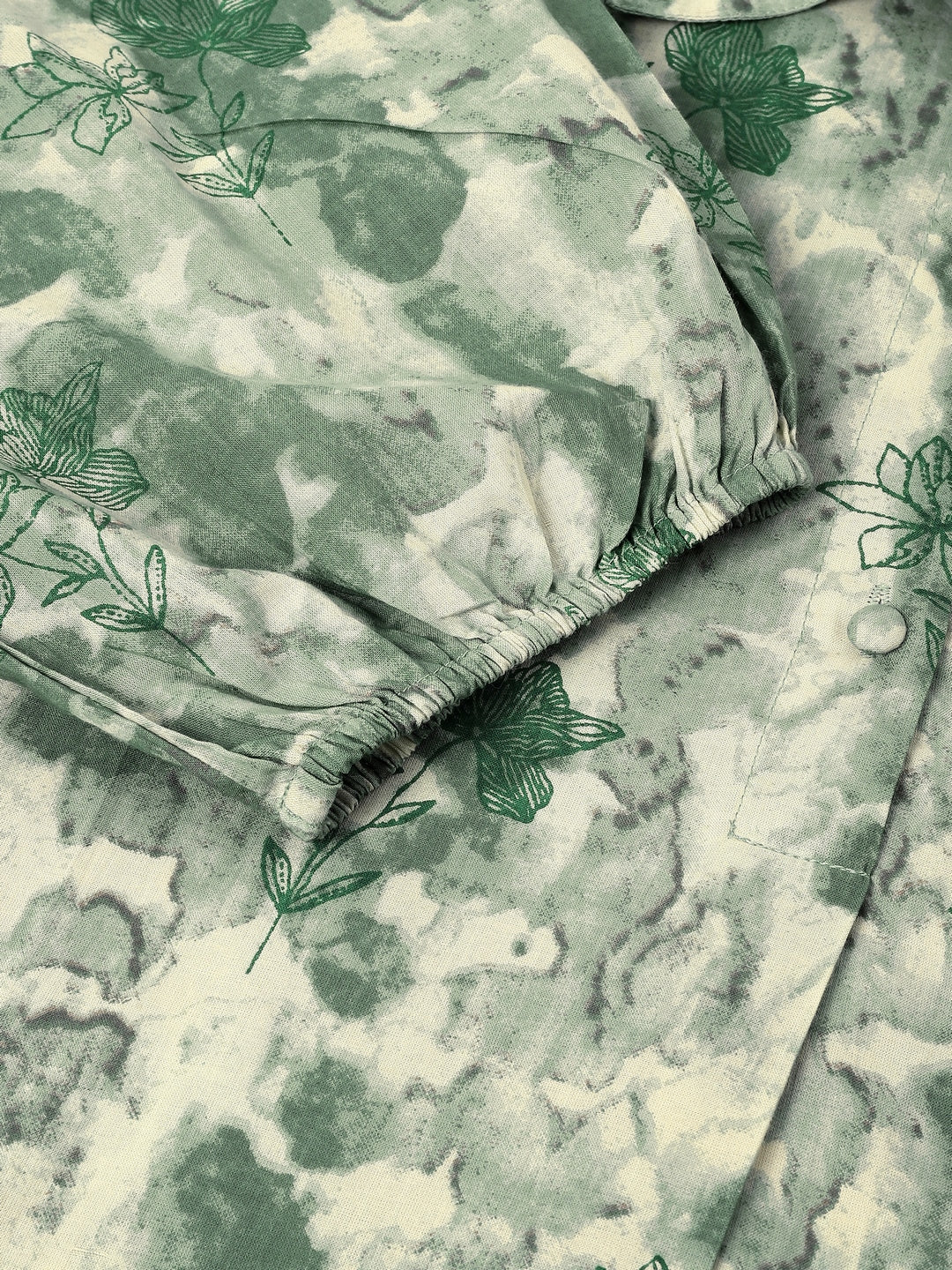 Plus Size Aqua Pure Cotton Tie & Dye A-line Tunic - qivii