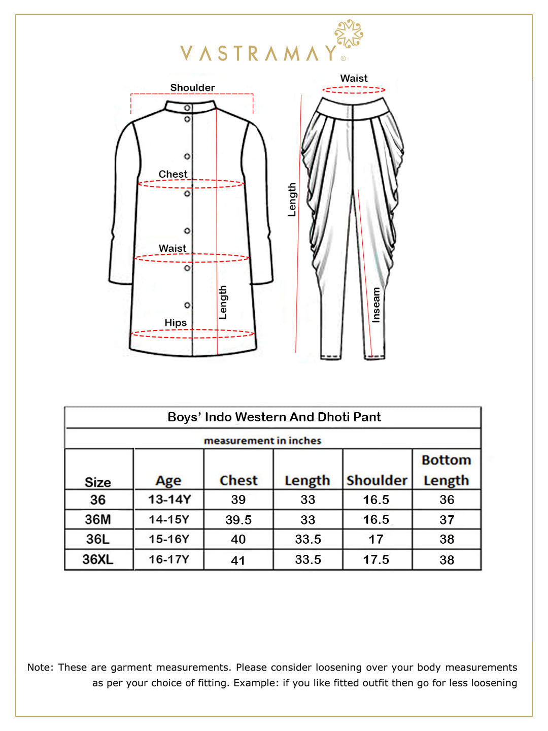 VASTRAMAY Boys Orange And Rose Gold Indowestern Set