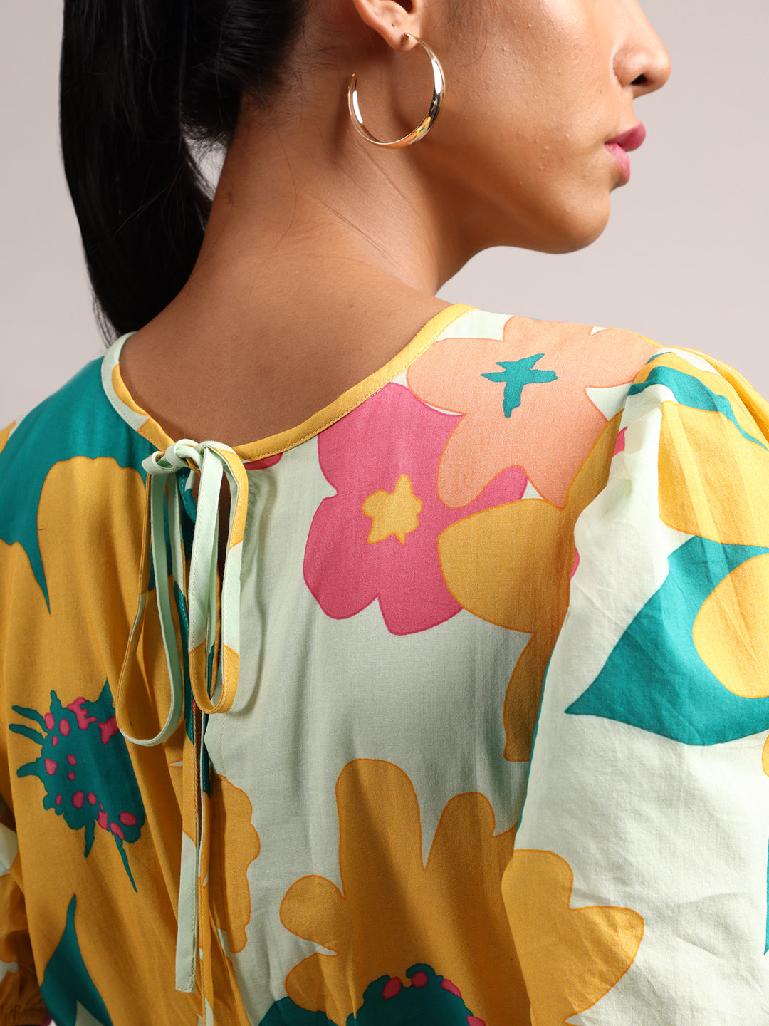 Multicolor Cotton Floral Print Crop Top  - By Janasya