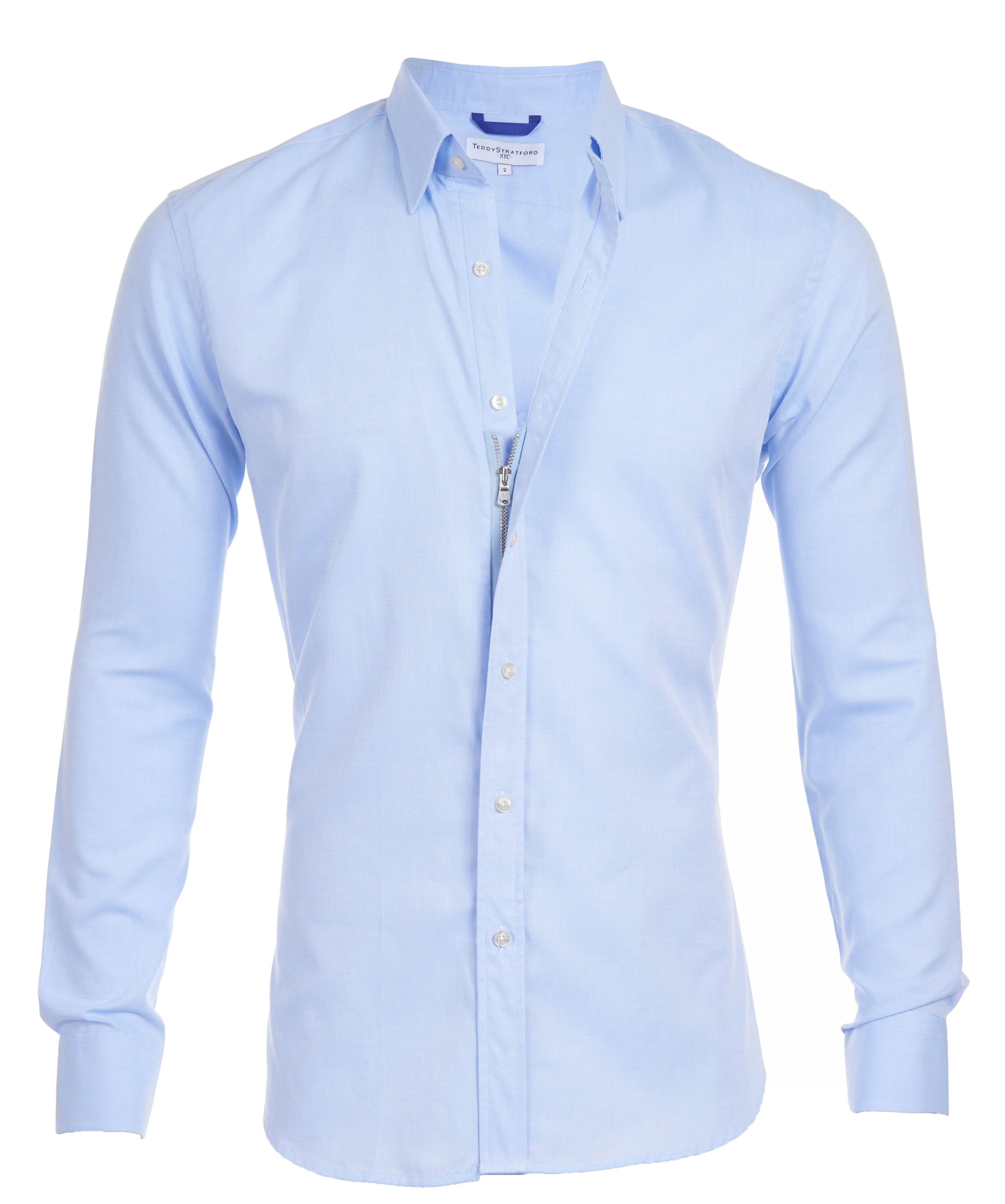 Desmond | Heren Fitted Zip-Up Shirt  - By Qivii