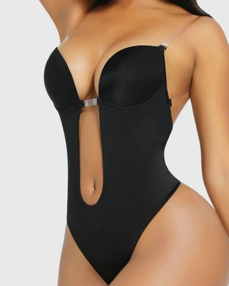 Shapewear Women Plus Size Backless Shapewear Integrated Bra Body Shaper Seamless Open Crotch Shapewear  - By Qivii